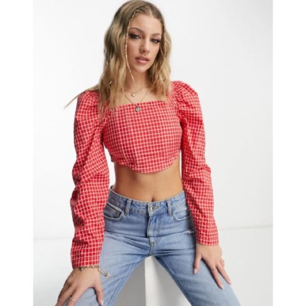 Wednesday’s Girl Red Checkered Women's Top